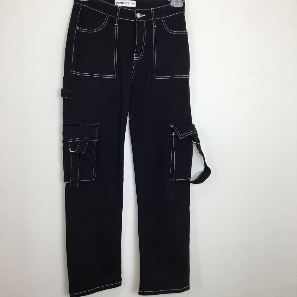 Women’s Black Straight Leg Jeans Goth Emo